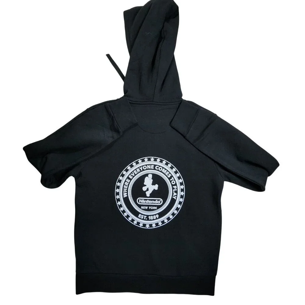 Nintendo New York 1889 Mario Coin OFFICIAL Hooded Sweatshirt Black, Medium - Picture 2 of 10
